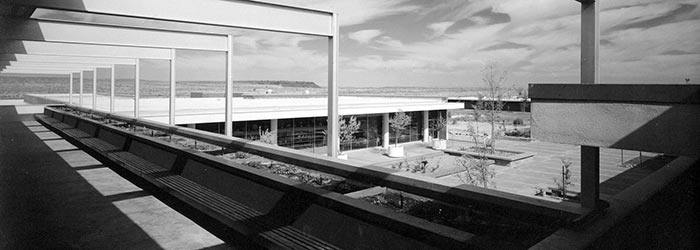 Neutra's Painted Desert Community Complex Plaza Balcony 1962 | NPS Photo