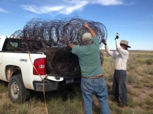 Volunteer Fence Removal | NPS Photo